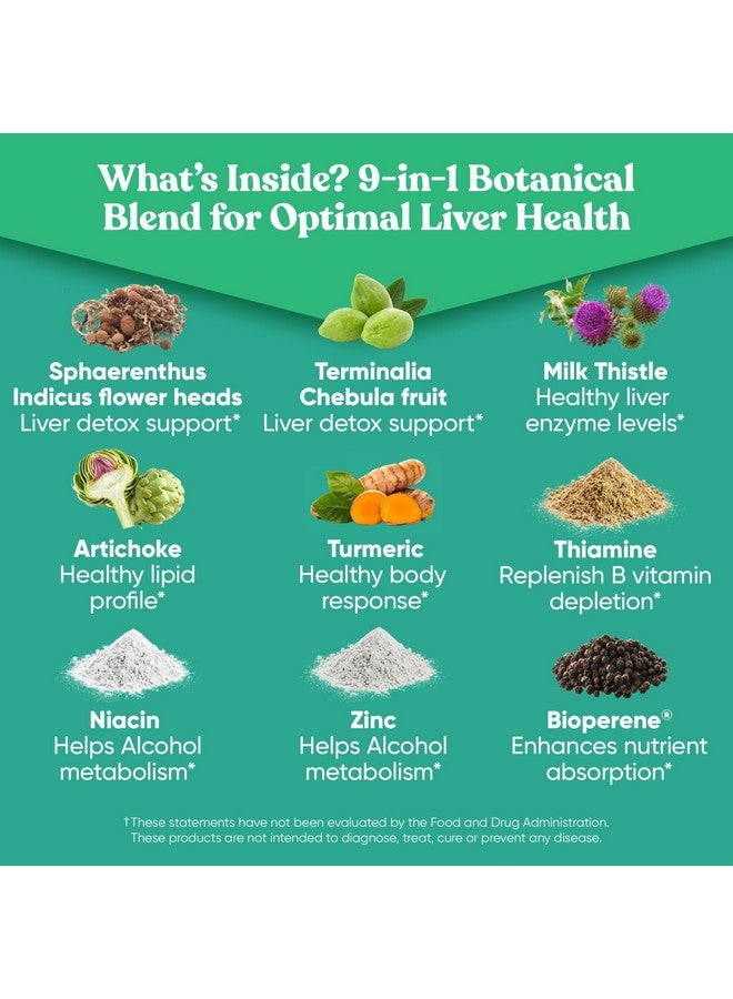 Eu Natural تنظيف الكبد الحيوي - 9 في 1 مكمل دعم الكبد - شوك الحليب، مستخلص الخرشوف، كركم، أداپتوجينات - وظيفة كبد مثالية وصحة هضمية - 60 كبسولة لينة نباتية - Image 3