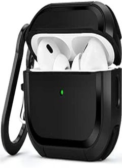 VISOOM VISOOM Compatible with Airpods Pro 2 Case Cover Rugged Armor Hard Shell Shockproof Apple Airpod Pro 2nd Generation 2022 Protective Case Replacement Support Wireless Charging Keychain Lanyard(Black) 