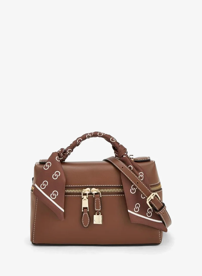 سيليست Solid Crossbody Bag With Scarf Detail