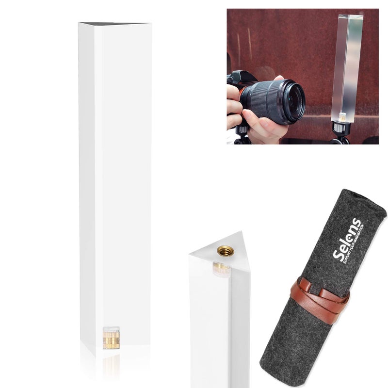 Meking Photography Prism with Microfiber Cleaning Cloth, Optical Glass Triangular Prism, Portable 5.12 Inch Crystal Rainbow Prism for Photos and Teaching Light Spectrum 1 - Image 1