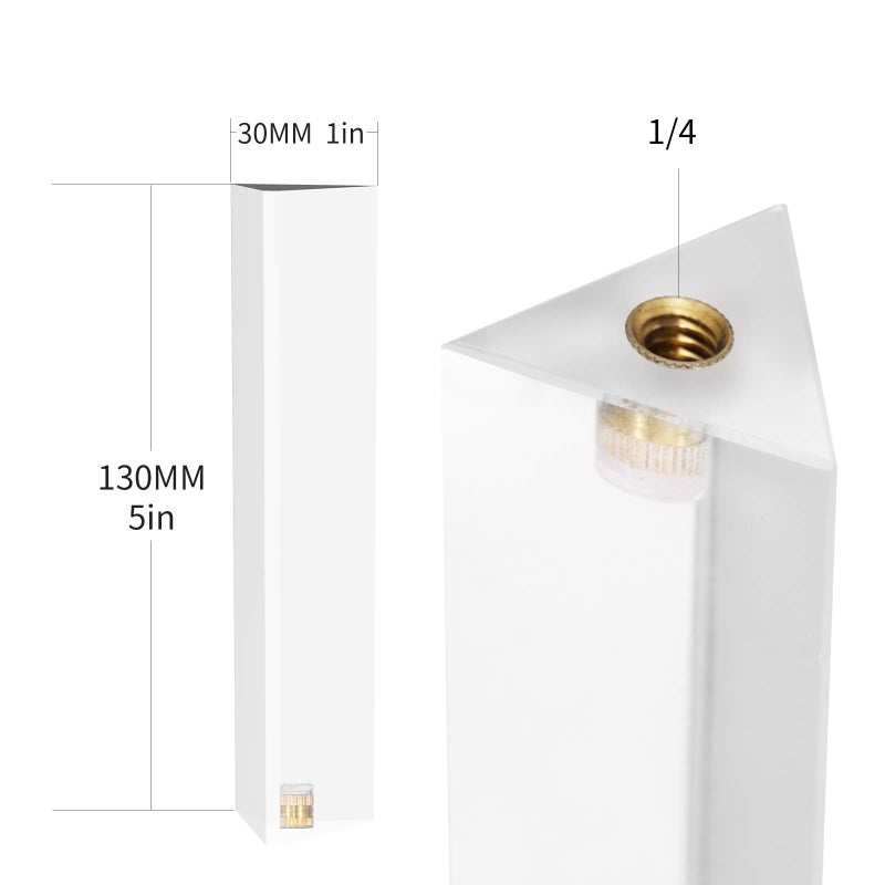 Meking Photography Prism with Microfiber Cleaning Cloth, Optical Glass Triangular Prism, Portable 5.12 Inch Crystal Rainbow Prism for Photos and Teaching Light Spectrum 1 - Image 4