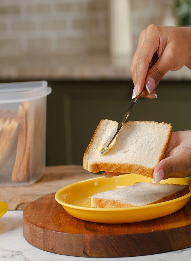 Gluman Plastic Big Bread Box with Butter Dish Container | Bread Box And Butter Dish Combo | 100% Food Grade | Dishwasher Safe | Freezer Safe | Recyclable | Reusable (Yellow) - Image 3