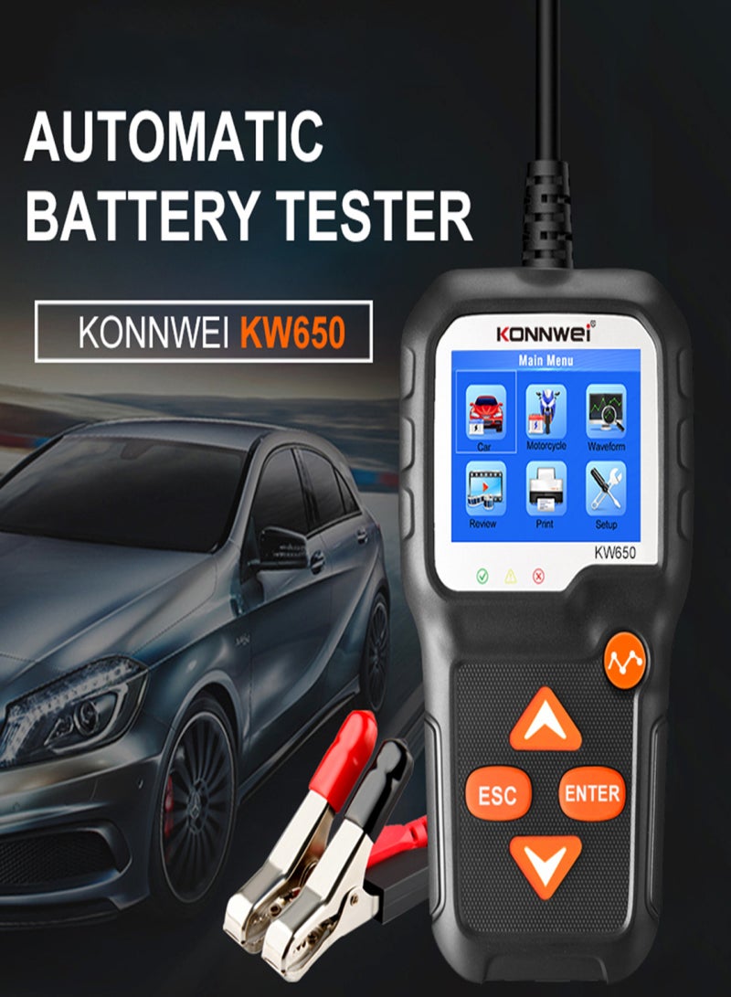 KONNWEI Car Battery Tester 12V Car Auto Battery Load Tester on Cranking System and Charging System Scan Tool Battery Tester Automotive for Cars/SUVs/Light Trucks - Image 3
