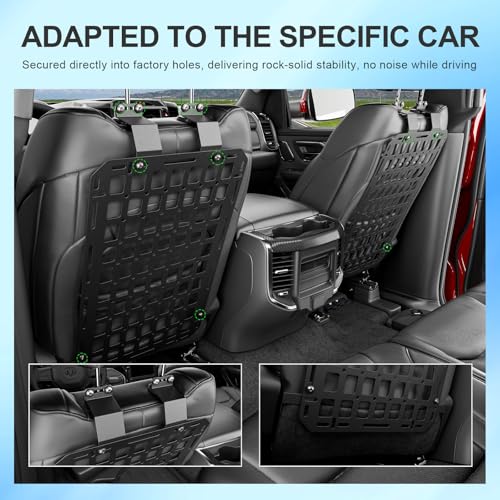 SZYANG 2PCS Seat Back Molle Panel Compatible with 2019-2026 Dodge Ram 1500 Seat Back Organizers Molle Tactical Truck Organizer Replacement for 2019-2026 Dodge Ram 1500 Accessories - Image 2