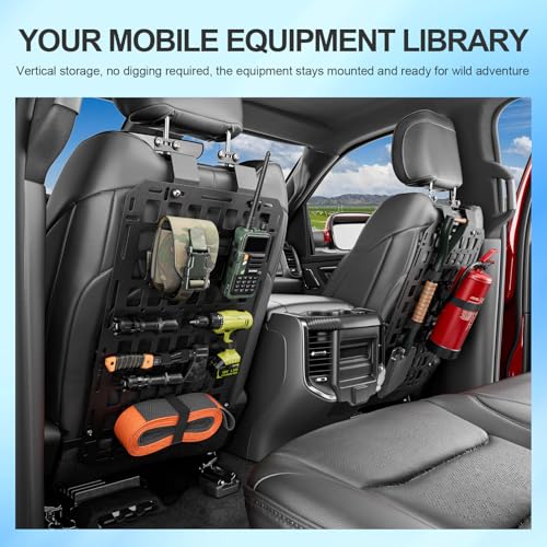 SZYANG 2PCS Seat Back Molle Panel Compatible with 2019-2026 Dodge Ram 1500 Seat Back Organizers Molle Tactical Truck Organizer Replacement for 2019-2026 Dodge Ram 1500 Accessories - Image 4