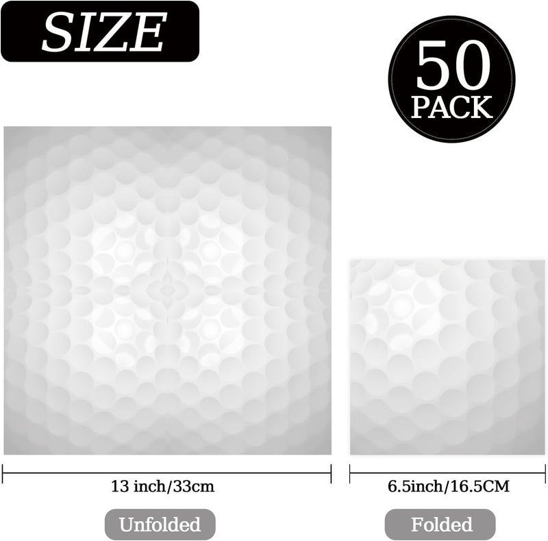 KFJBPB 50 Pcs Golf Napkins 13 x 13 Inches, Golf Ball Paper Napkins Sports Theme Disposable Cocktail Napkins for Birthday Baby Shower Basketball Party Decorations (Golf) - Image 2
