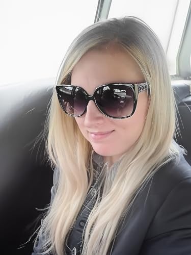 The Fresh Women's Oversized Square Jackie O Cat Eye Hybrid Butterfly Fashion Sunglasses - Exquisite Packaging (719202 New Black, Gradient Grey) - Image 4