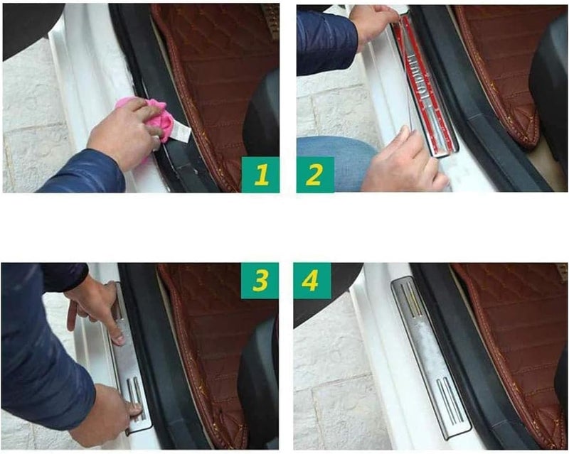 4Pcs Car Door Sill Protector, Automotive Door Entry Guard Protector Trim for Chevy Silverado/GMC Sierra 2014 2015 2016 2017 2018, Stainless Steel Material Door Sill Guards Accessories - Image 2