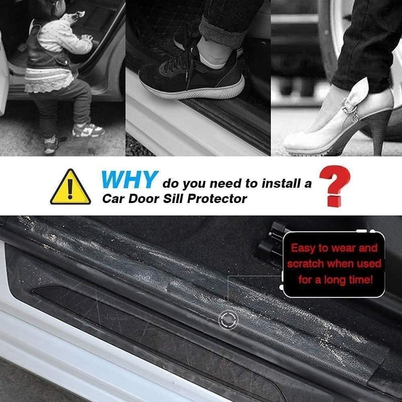 4Pcs Car Door Sill Protector, Automotive Door Entry Guard Protector Trim for Chevy Silverado/GMC Sierra 2014 2015 2016 2017 2018, Stainless Steel Material Door Sill Guards Accessories - Image 3