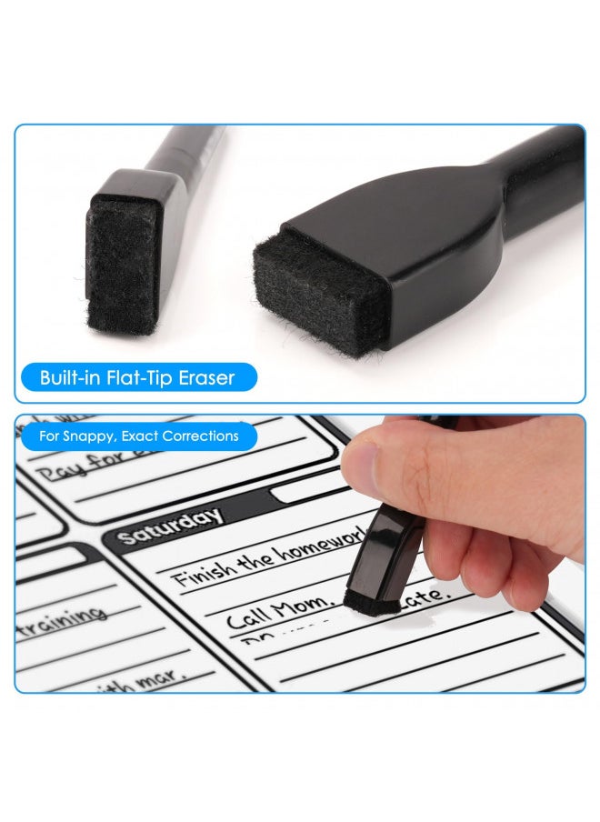 maxtek - maxtek Black Magnetic Dry Erase Markers Fine Tip, Whiteboard Markers with Eraser, Fine Point Dry Erase Markers for Kids, Low Odor Dry Erase Markers for Calendar Boards (Black) - Image 1