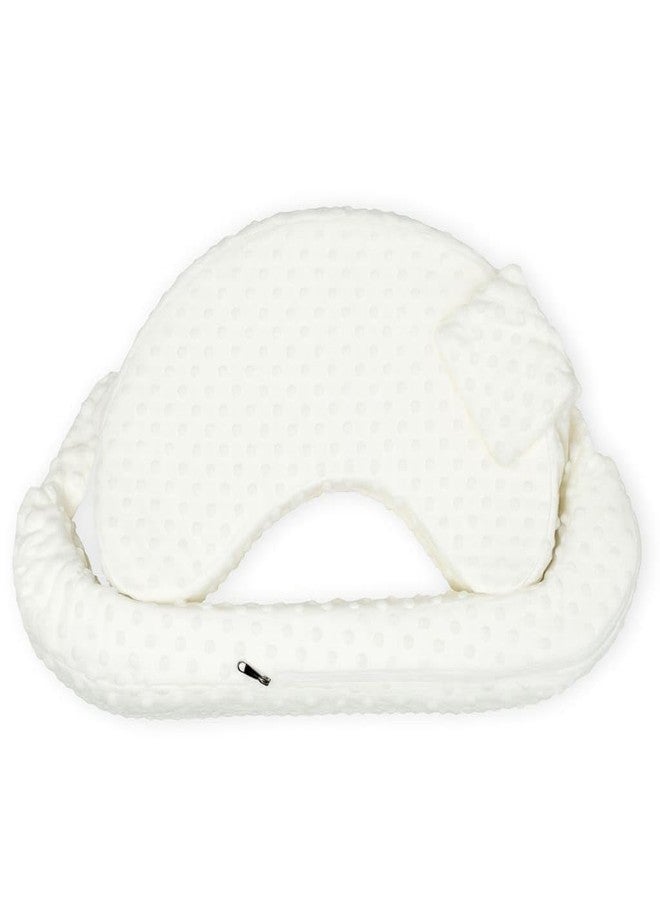 DTR Creation Nursing Pillow for Mom & Baby Feeding Support | Soft Plush Removable Cover | Multi-Use Breastfeeding Pillow with Adjustable Strap - Cream White - Image 3