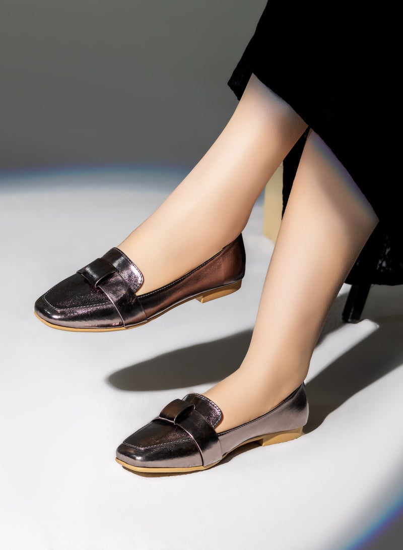 باليرينا جلد مسطح سهل الارتداء - BN-509 - دخاني