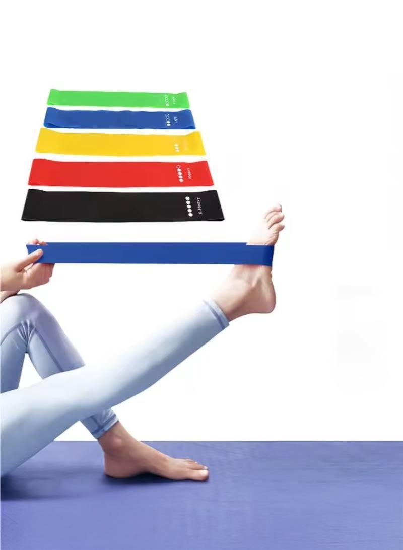 Kramers & Co Resistance Bands Set of 5 – Assorted Strength Levels Exercise Loop Bands for Fitness, Yoga, Gym, Stretching, Arm, Leg & Glute Workouts - Image 3