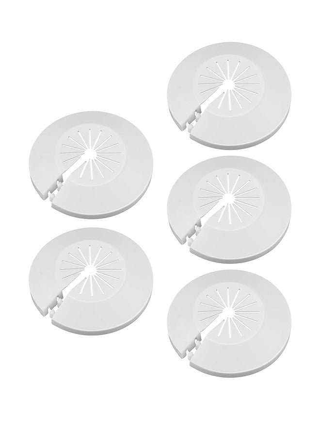 MVAQKLM  5 Pcs Pipe Cover Decoration Radiator Pipe Covers for 14mm-29mm Plastic Escutcheon Plumbing Cover Plates Water Pipe Cover Water Pipe Drain Line Cover Plastic White Toilet Pipe Cover - Image 1