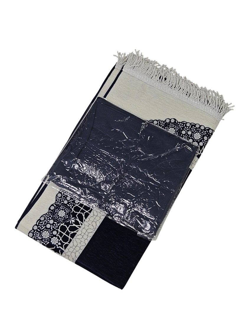 سمارت هوم سجادة صلاه مبطنة مع جلال بتصميم رسوم إسلامية منقوشة مبطنة/شرشف صلاة  شانيل 110*70 سم ، مقاس الجلال 250*200 سم - Image 5