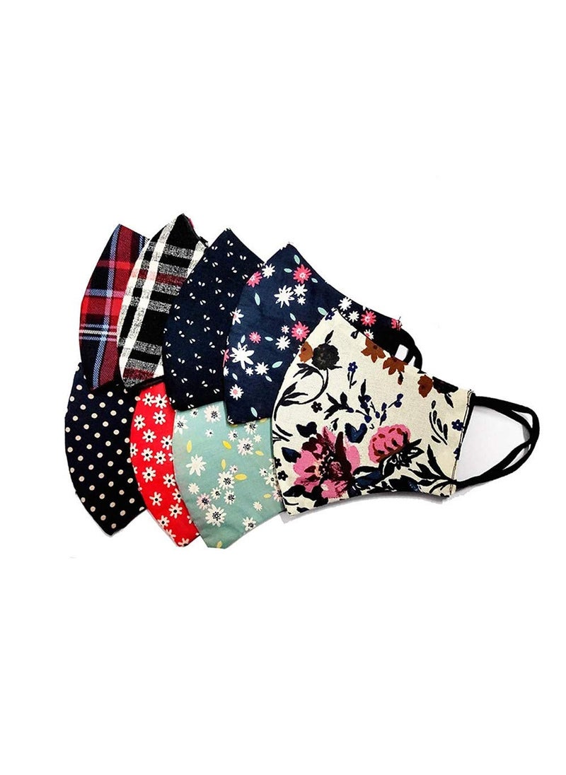 VETERAN Veteran Cotton Face mask Combo of 2 Fashion Flowers Cloth Face Mask Adjustable Washable Reuseable Stylish Cotton Face Masks for Unisex Women Men  - Image 4