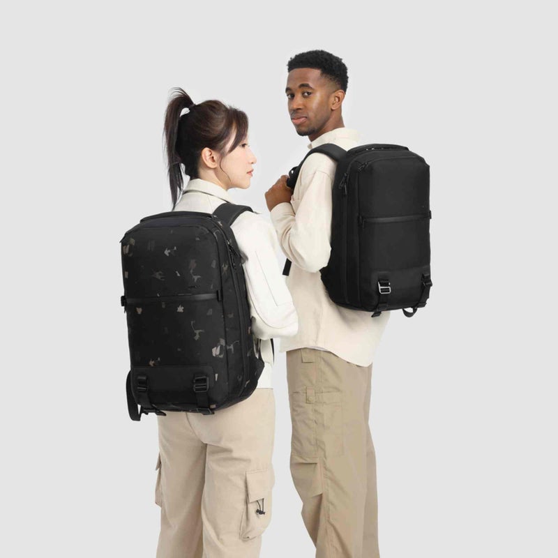 OZUKO Waterproof Lightweight Travel Laptop Backpack for Men, 90 Degree Flat-Open Design, Hidden Anti-Theft Pockets, Flight-Ready Daypack, Black, 9851 - Image 2