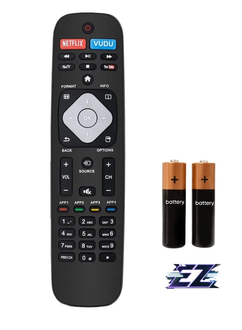 ELTRAZONE NH500UP Universal Remote Control Replacement for Philips Smart TVs – Compatible with Models 32PFL4902/F7, 40PFL4901/F7, 43PFL4901/F7, 43PFL4902/F7, 43PFL5602/F7, 50PFL4901/F7, 50PFL5601/F7, 50PFL5602/F7, 55PFL4901/F7 – Battery Included - Image 1