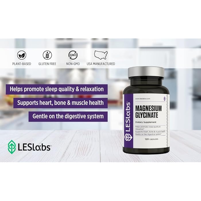 LES Labs Magnesium Glycinate – Supports Restful Sleep, Heart Health, Stress Relief, Metabolism, Nerve & Muscle Function, Gentle on the Digestive System – Non-GMO Supplement – 120 Capsules - Image 5