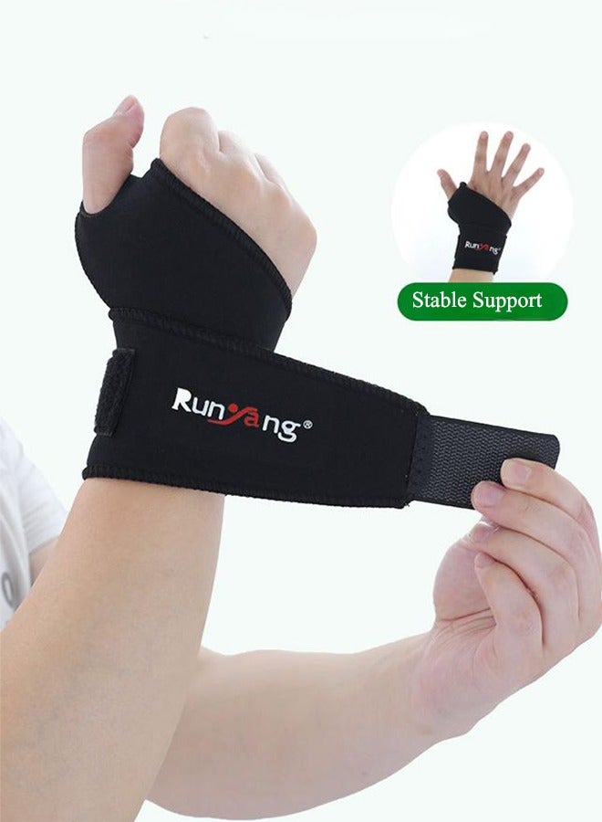 Runyang Runyang Compression Wrist Brace - Breathable, Sweat-Wicking, Support For Weightlifting, Fitness Training And Joint Protection Adjustable Comfort Wrist Support, Sports Essential For Men And Women, Suitable For Wrist Joints (Black) - Image 1