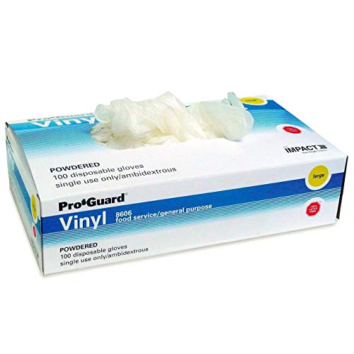 Impact Vinyl Gloves, Powdered, Small , 4 mil, 100/BX, Clear - Image 2