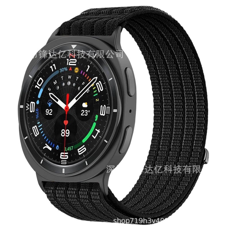 Adjustable Loop Strap Smartwatch Band Compatible with Samsung Galaxy Watch 8 with Fit Replacement Strap in Nylon in Purple - Image 4