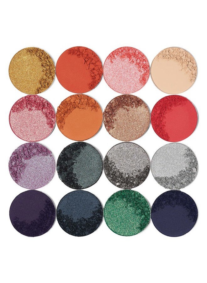 Palette The Magic Mini - Bright and Bold Red, Shades of 16, Professional Eye Makeup, Pigmented Palette, Makeup Palette for Eye Color & Shine