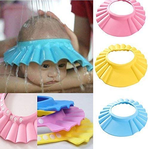 Cyrox Adjustable Soft Bathing Baby Shower Cap Baby Bath Shower Cap with Soft Material for Protecting Eyes and Ears Baby Toddler Shampoo Bath Shower Cap (1PCS) - Image 2
