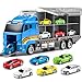TEMI Transport Cars Carrier Set Toys wPlay Mat Diecast Vehicles Truck Alloy Metal Race Model Car Toys for Toddler Age 39 Kids Boys Girls - Image 3