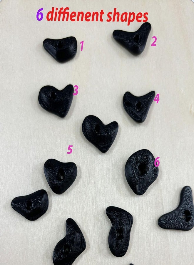 JILINWEI 24Pcs Rock Climbing Holds for Bearded Dragons,Reptiles Toy Rock Wall Holds,6 Multi-Size Climbing Rock Wall Grips for Bearded Dragons Tank Accessories,Black - Image 5