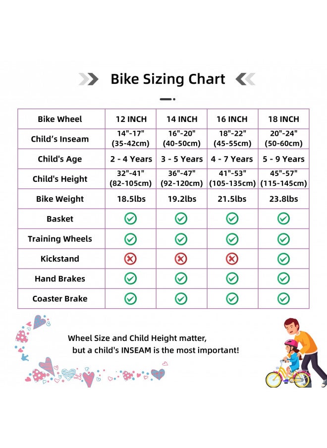 JOYSTAR JOYSTAR 18 Inch Girls Bike for 5 6 7 8 9 Years Old Kids Bike for Ages 5-8 Years Girls with Training Wheels and Basket 18" Children Bikes Bicycle with Handbrake in Pink  - Image 5