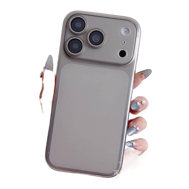 Shockproof iPhone 15 Plus TPU for iPhone 15 15 Plus 15 Pro 15 Pro Max with Matte Finish and Lens Protector and Anti Slip Grip in Titanium Grey - Image 1