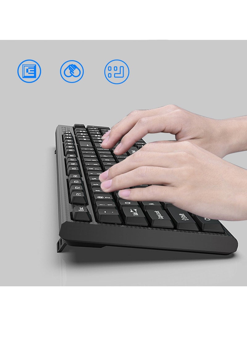 Wired Keyboard And Mouse Combo, Ergonomic Design Business Office Desktop Computer Notebook  - Image 4