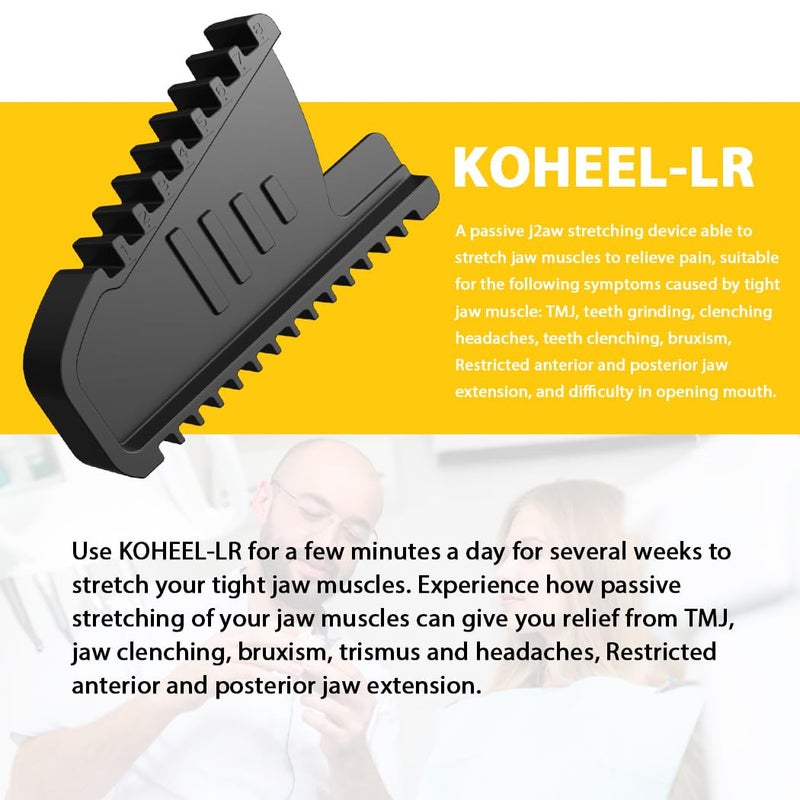 KOHEEL LR Pain Relief Product for Symptoms Caused by Tight Jaw - TMJ, Restricted Anterior and posterior jaw Extension, Teeth Grinding & Jaw Clenching, Headaches, Trismus & Bruxism. Passive Stretching - Image 2