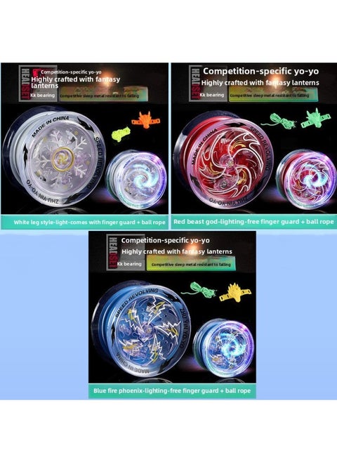 Live Ball Uy Novice Entry Yo Children Gyrating Yo-yo Ou Yo-yo Alloy Glow Automatic Sleep Beginner-Colour:Store Manager Recommend-great Value Three-piece Set/big Deal-Specification:Made With Heavy Craftsmanship - Metal Resistant To Falling / Comes With Finger Guard - Ball Rope