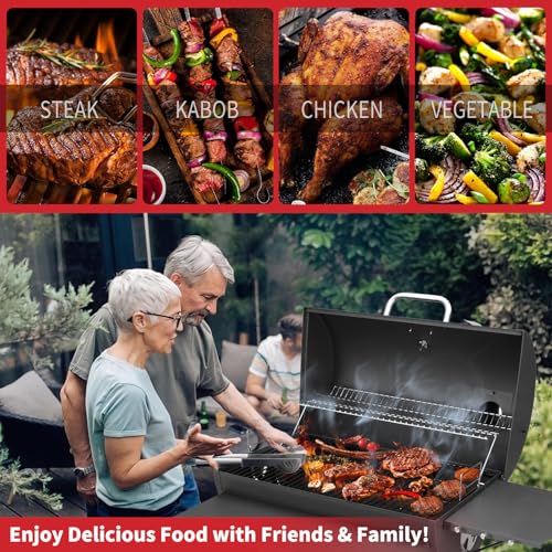Kendane Barrel Charcoal Grill, Large Charcoal Grills with Side Shelf, Outdoor BBQ Grill,Perfect for Backyard Camping, Patio Parties, and Picnics - Image 4