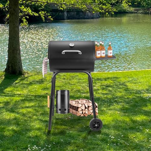 Kendane Barrel Charcoal Grill, Large Charcoal Grills with Side Shelf, Outdoor BBQ Grill,Perfect for Backyard Camping, Patio Parties, and Picnics - Image 5