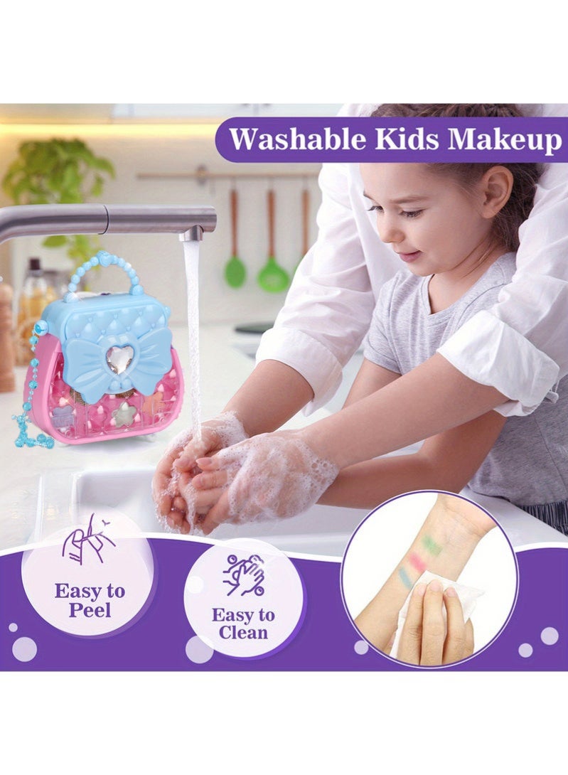 1 Set Makeup Cosmetic Play Kit for Safe Fun Simulation Makeup Accessories Birthday Present for Little Develop Visual and Hand Eye Coordination Skills - Image 3