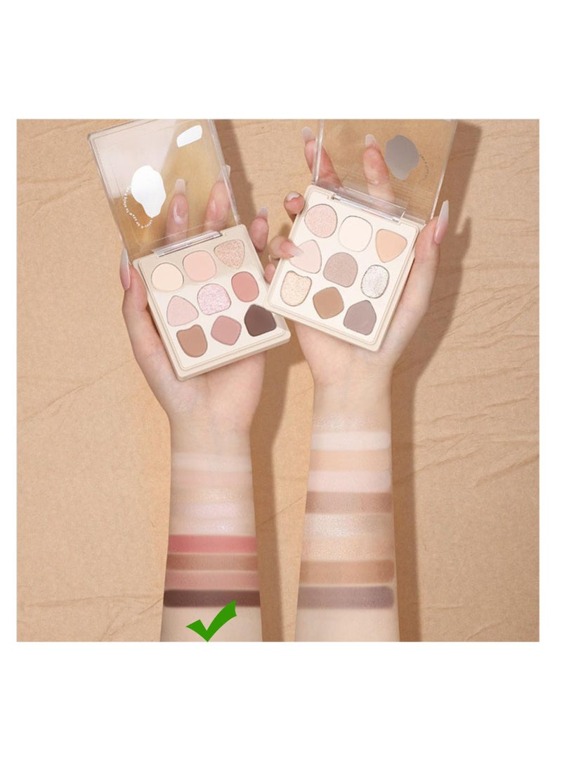 Excefore - Eye Shadows Palette for Women, 9 Shades Soft Pink Eyeshadow, Nude Blendable Eye Shadow, Matte Shades, Waterproof Long Lasting Quick Drying Nude Eyeshadow, Everyday Natural Look For Women Girls - Image 1