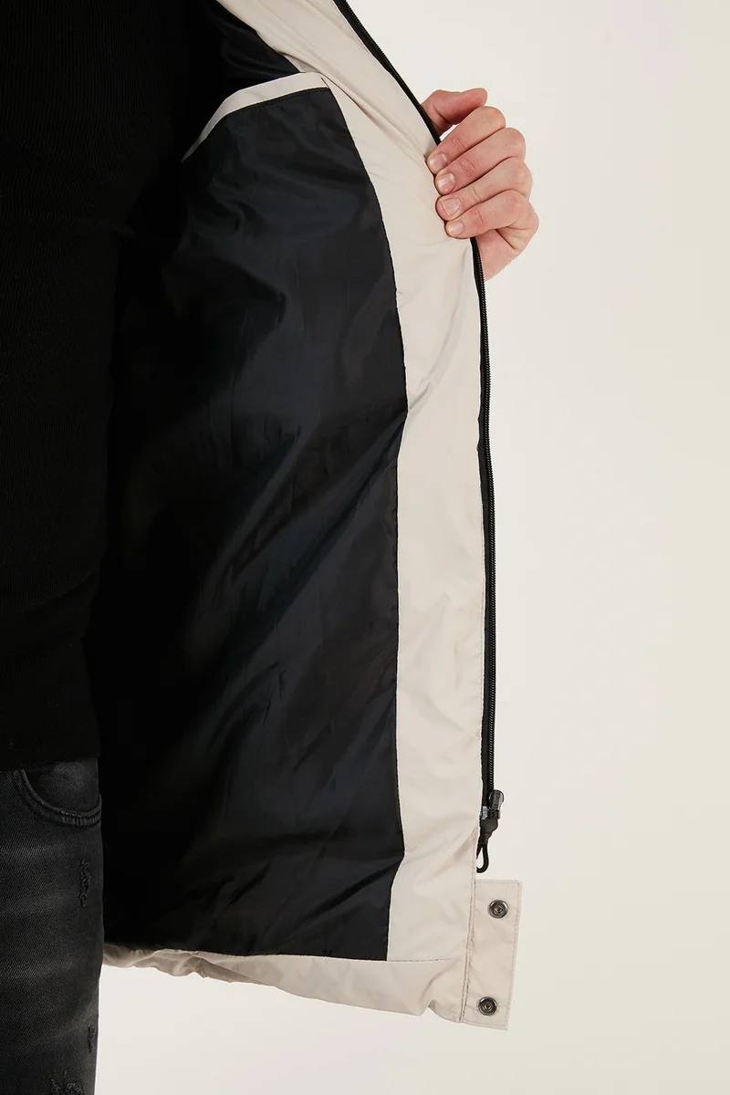 بوراتي Slim Fit Water and Wind Resistant Removable Hooded Puffer Coat Men's Coat 649009