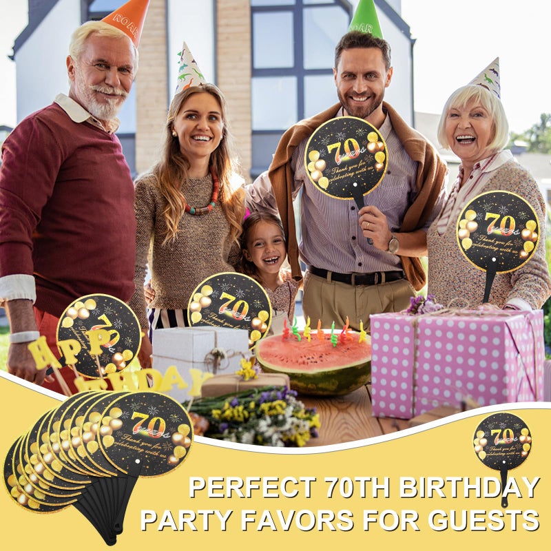 TYHBO 70th Birthday Party Favors Birthday Fans, 70th Birthday Fans for Guest, 70th Birthday Decorations, 70th Birthday Souvenirs for Guests, Bulk Plastic Fans(50 PCS) - Image 4