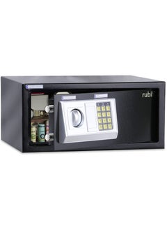 Rubik Cabinet Safe Box with Key & Pin Code, Programmable Wide Safety Vault For Home Office (43x35x20cm) Black  - Image 2