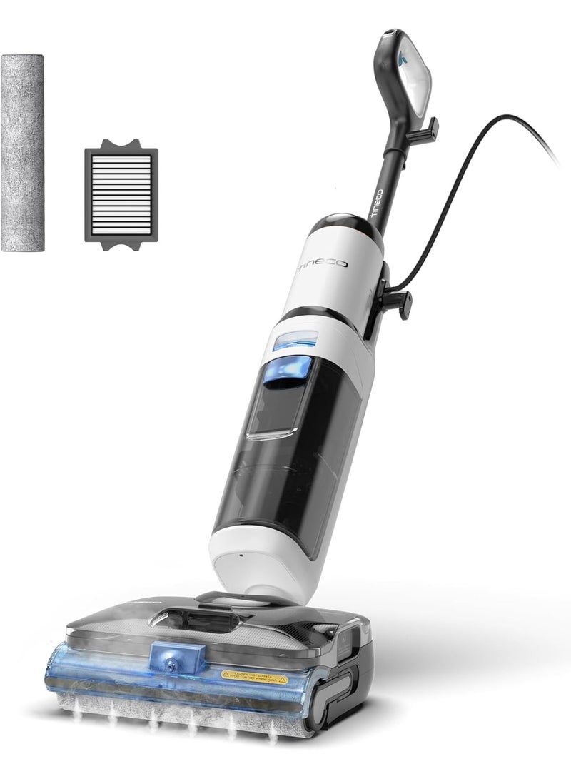 Tineco Floor One S6 Stretch Steam Corded Wet Dry Vacuum Steam Mop All-in-One, BoostSteam, 160℃ High-temp Steam Cleaning, 180° Lay-Flat, Anti-Tangle Design, FlashDry Self-cleaning 1 L 1440 W SW151100AE White - Image 1