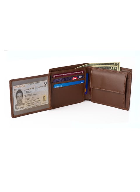 RFID Blocking Genuine Leather wallet For Men Brown