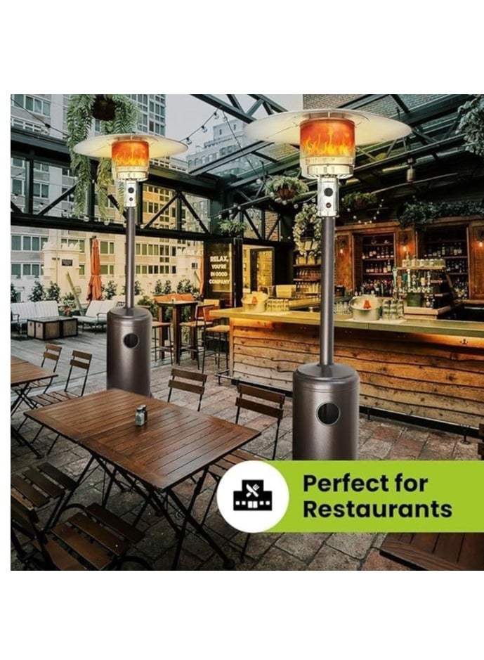 Gas Patio Heater – Outdoor Propane Heater with Overheat Protection | Standing Heater with Wheels | Ideal for Garden, Patio & Garage - Image 5