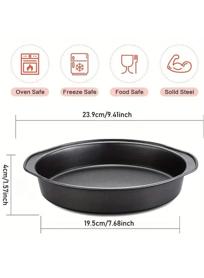 3 Piece 8 Inch Carbon Steel Round Cake Pans Nonstick Dishwasher Safe Oven Safe Baking Set - Image 3