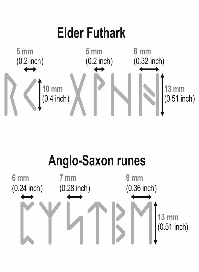 Aleks Melnyk No.409 Metal Stencil, Elder Futhark, Anglo-Saxon Runes 0.5in, Ancient Alphabet, Sigil Magic Alphabet Stencil, Pyrography Engraving, Template Wood Burning, Bookmark - Image 3