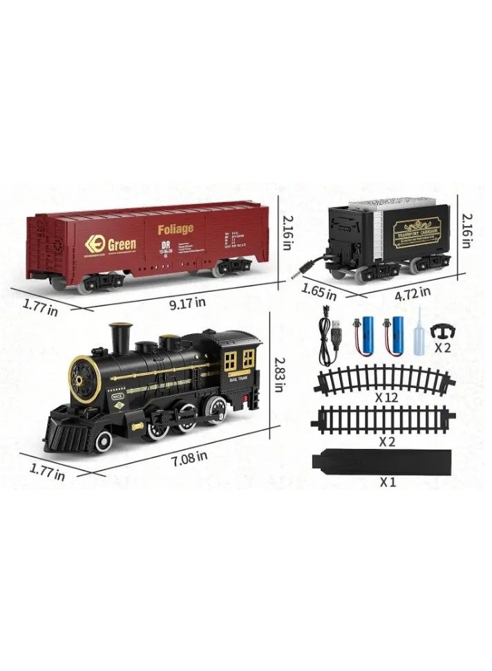 Toy Box Electric Rechargeable Train Toy with Steam Engine for Kids - Image 2