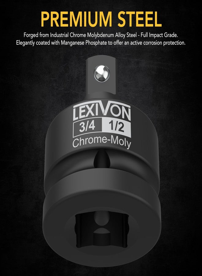 LEXIVON 3/4-Inch Impact Socket Adapter, 3/4" Female x 1/2" Male Reducer | Chrome-Molybdenum alloy steel = Fully Impact Rated (LX-402) - Image 2