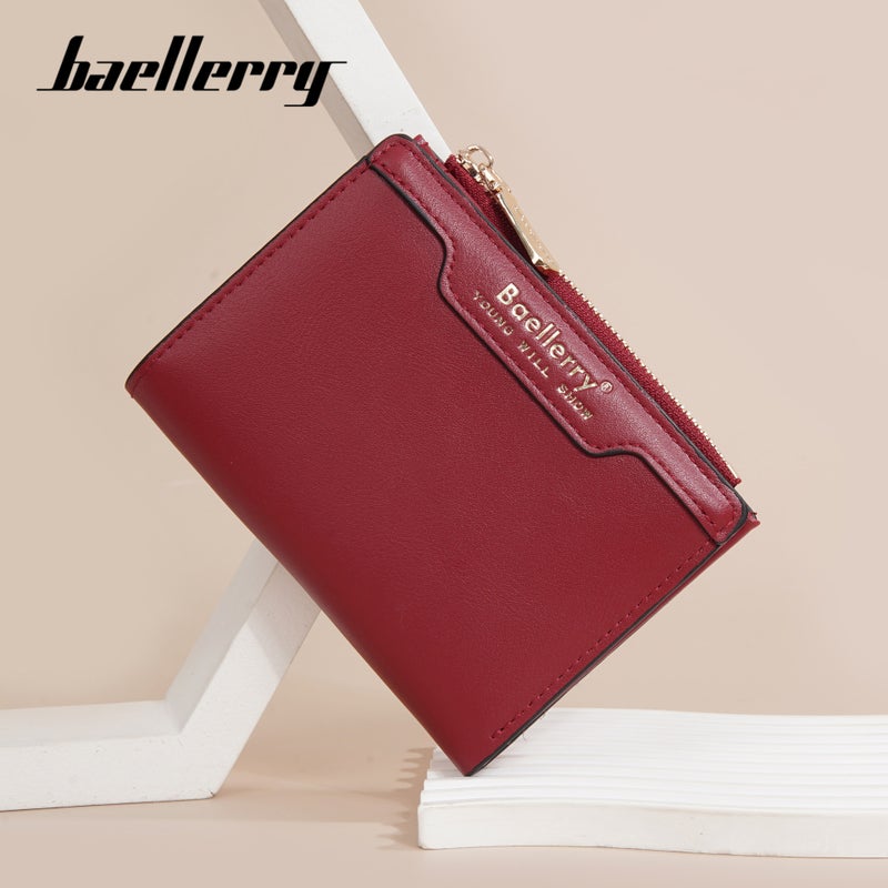 New Women''s Short Wallet baellerry Korean Fashion Two-fold Zipper Coin Purse Multi-card Wallet Women - Image 2